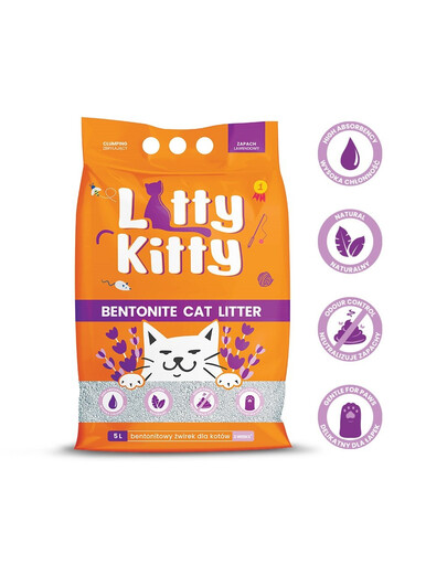 LITTY KITTY Přírodní bentonitové stelivo 5 l (4 kg) levandule