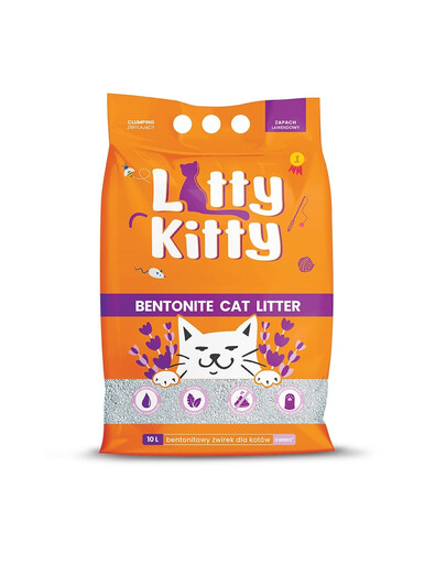 LITTY KITTY Přírodní bentonitové stelivo 10 l (8 kg) levandule