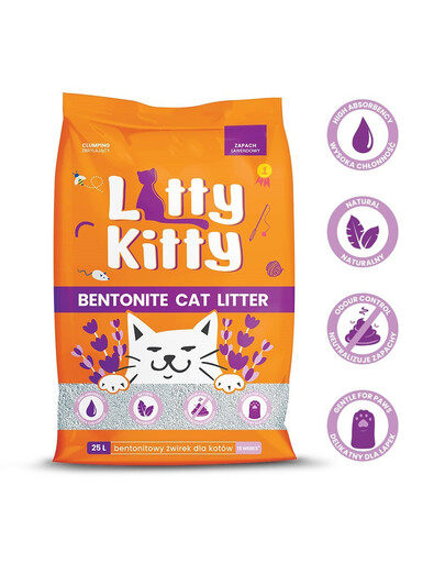 LITTY KITTY Přírodní bentonitové stelivo 25 l (20 kg)