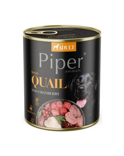 PIPER s křepelkou a brusinkami pro psy 800g