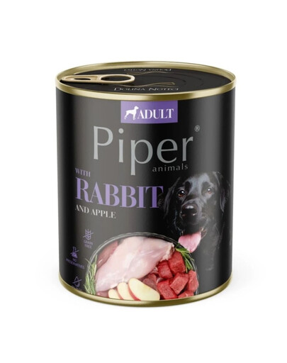 PIPER s králíkem a jablky 800g mokré krmivo pro psy
