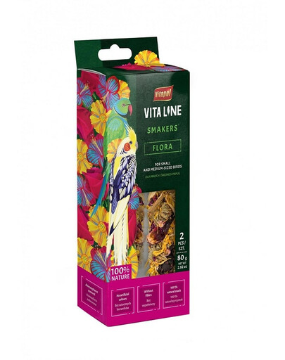 VITAPOL Vitaline Smakers Flora pro malé a střední papoušky 80 g