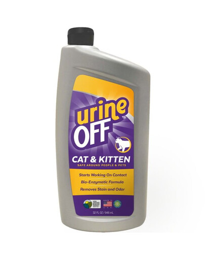 URINE OFF Kočky a koťata Odstraňování zápachu moči a skvrn od koček 946 ml