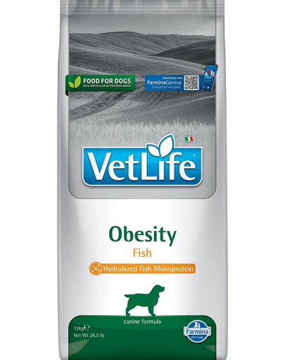 FARMINA Vet Life Obesity Fish dietní krmivo pro dospělé psy 12 kg