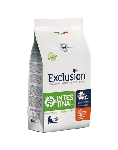 EXCLUSION Intestinal adult cats s vepřovým masem pro kočky 1,5 kg