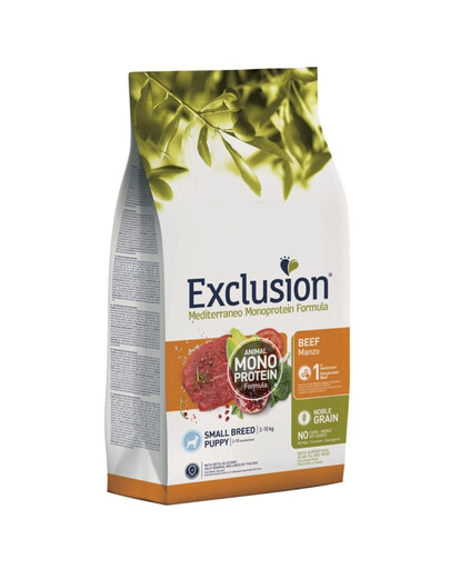 EXCLUSION MonoProtein Noble Grain puppy small breeds hovězí krmivo pro štěňata malých plemen 7 kg