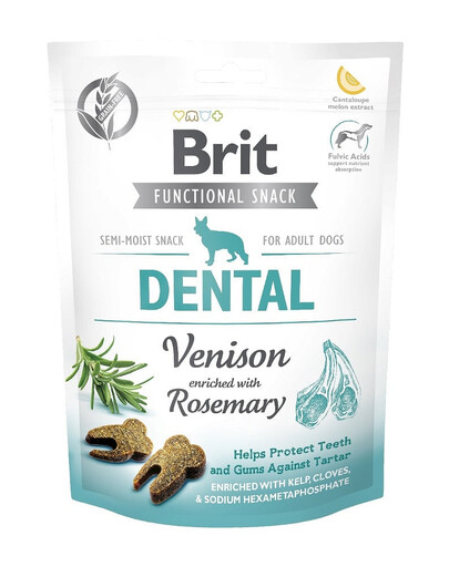 BRIT Care Dog Functional snack Dental Venison 150g zvěřinová pochoutka pro zdravé zuby