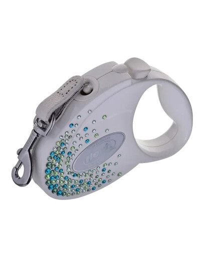 FLEXI Glam Splash Leaf vodítko S 3m bílá páska