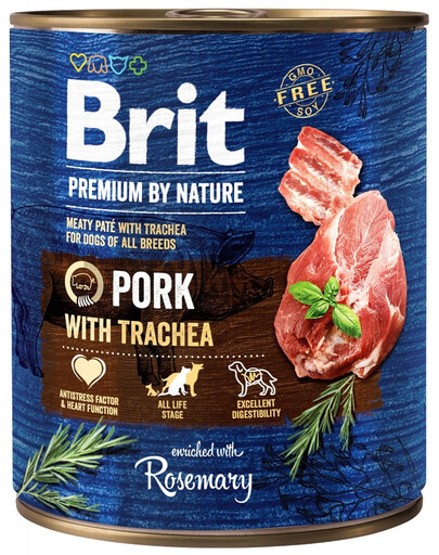 BRIT Premium By Nature Pork&Trachea 800g