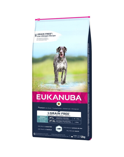 EUKANUBA Adult Large & Giant Grain Free Ocean Fish 12 kg