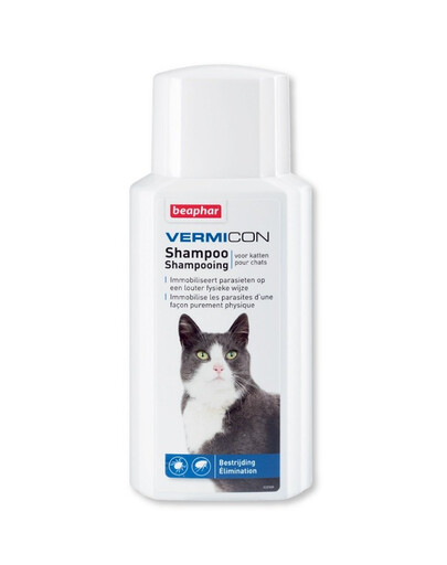 Beaphar VERMICON šampon cat 200 ml, účinný šampon proti blechám a klíčům pro kočky