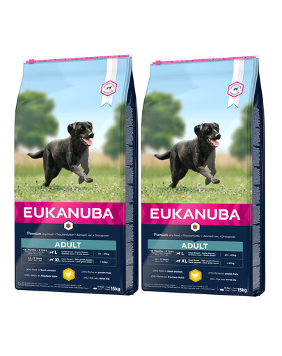 EUKANUBA  Active Adult Large Breeds Chicken bohaté na čerstvé kuřecí 2 x 15kg