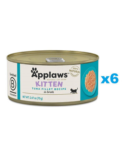 APPLAWS Cat Kitten Tuňák ve vývaru 6x70 g
