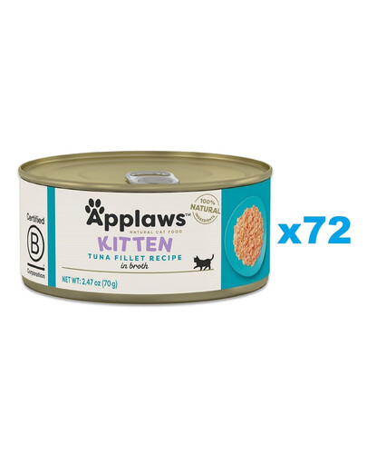APPLAWS Cat Kitten Tuňák ve vývaru 72x70 g