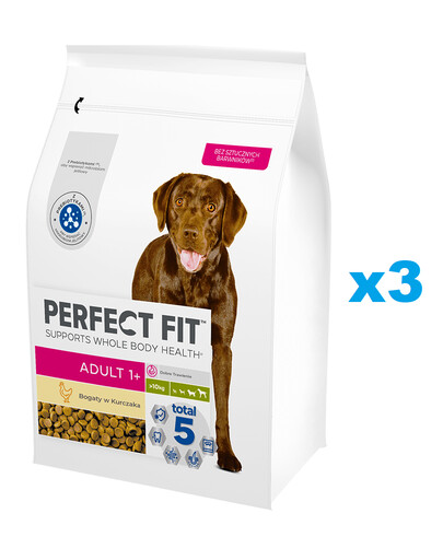 PERFECT FIT Adult 1+ Kompletní krmivo pro dospělé psy velkých plemen, bohaté na kuře, 2,6 kg