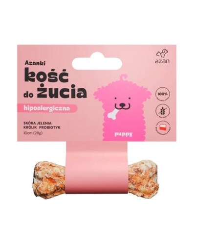 AZANKI Kost z jelení kůže pro štěňata Puppy 10cm