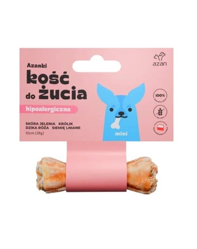 AZANKI Kosti z jelení kůže pro psy Mini 10cm