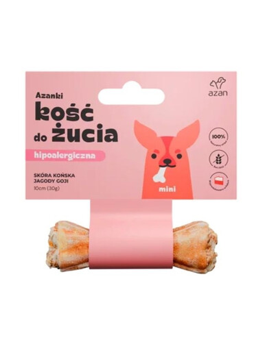 AZANKI Kost z koňské kůže pro psa Mini 10cm