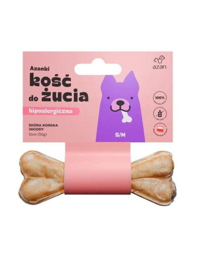 AZANKI Kost z koňské kůže pro psa S/M 12cm