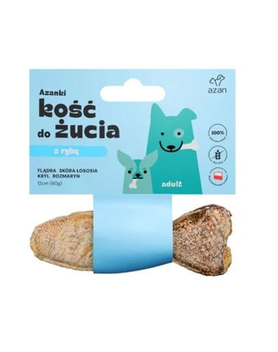 AZANKI Kost s platýsem pro psa 12cm