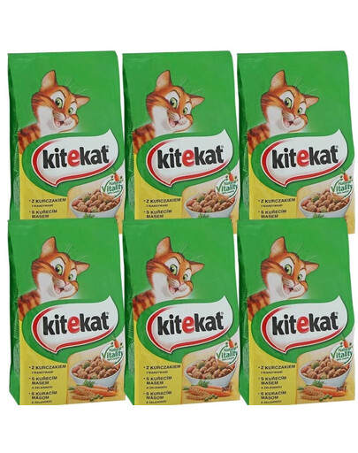 KITEKAT Sušené kuřecí maso a zelenina 6x300g