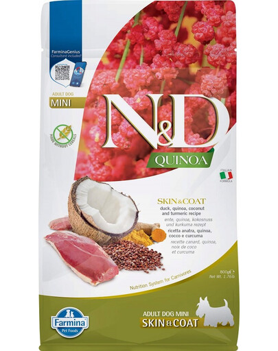 N&D Quinoa Dog Skin & Coat Duck & Coconut Mini 800g