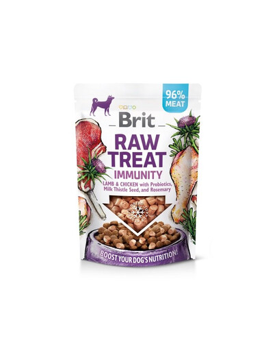 BRIT Raw Treat Freeze Dried Immunity 40 g mrazem sušená jehněčí a kuřecí pochoutka s probiotiky pro psy