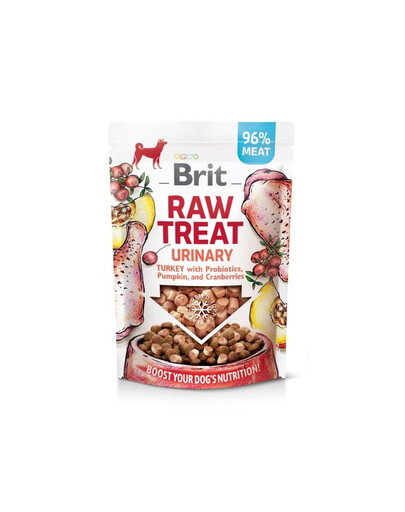 BRIT Raw Treat Freeze Dried Urinary 40 g mrazem sušená krůtí pochoutka s probiotiky pro psy