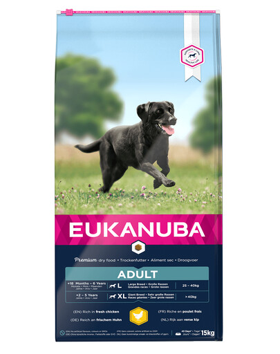 EUKANUBA Active Adult Large Breeds Chicken bohatá na čerstvé kuřecí 15 kg
