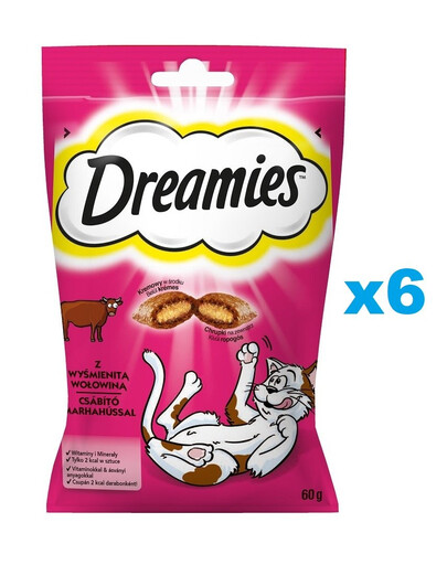 DREAMIES 6x60 g kočičí pamlsek s lahodným hovězím masem
