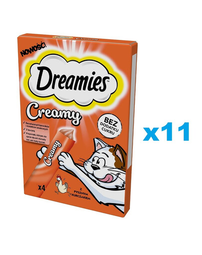 DREAMIES Creamy doplňkové krmivo s lahodným kuřecím masem pro kočky 44x10 g