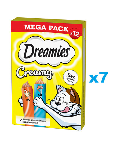 DREAMIES Smetanový MEGA PACK doplňkové krmivo s kuřecím masem a lososem 84x10 g