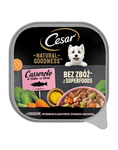 CESAR Natural Goodness Losos, rybí olej, špenát a mrkev v omáčcee 100 g