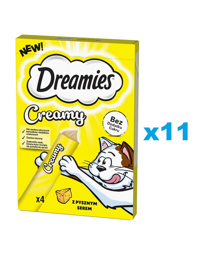 DREAMIES Krémové doplňkové krmivo s lahodným sýrem pro kočky 44x10 g