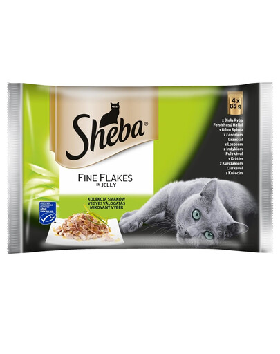 SHEBA Fine Flakes Delicacy Jelly Mix příchutí  13x4x85g