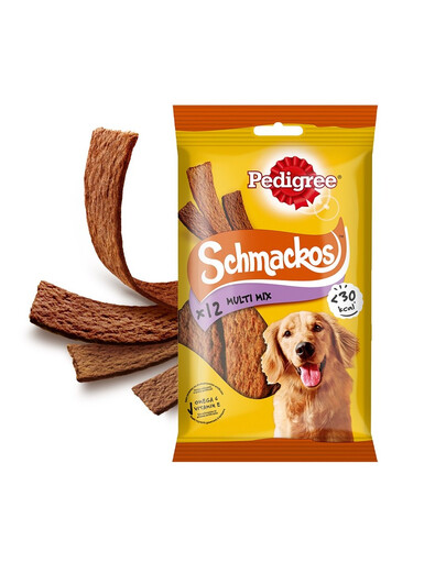 PEDIGREE Schmackos Multi Mix 86 g pamlsky ve formě proužků pro psy s hovězím masem