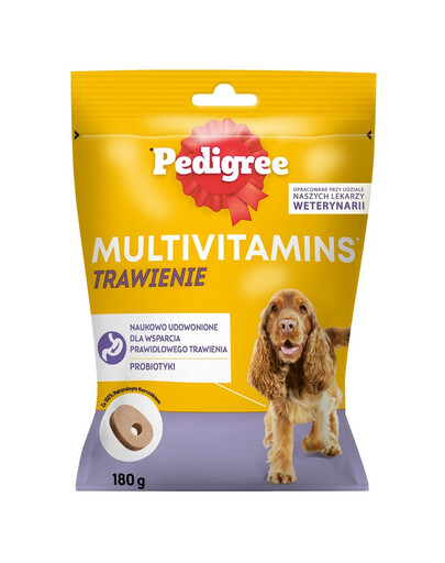 PEDIGREE Multivitamins Doplňkové krmivo na trávení pro dospělé psy s příchutí kuřecí maso 7 x 180 g