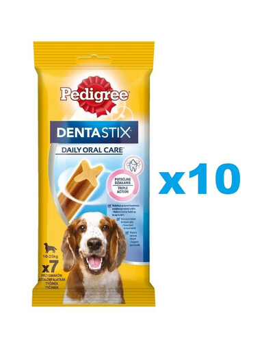 PEDIGREE DentaStix (střední plemena) zubní pamlsek pro psy 70 ks - 10x180g