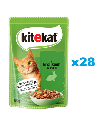 KITEKAT Králík v omáčce 28x85 g pro dospělé kočky