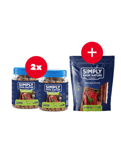 SIMPLY FROM NATURE Smart Bites Jehněčí tréninkové pamlsky 2 x 130 g + pamlsek ZDARMA