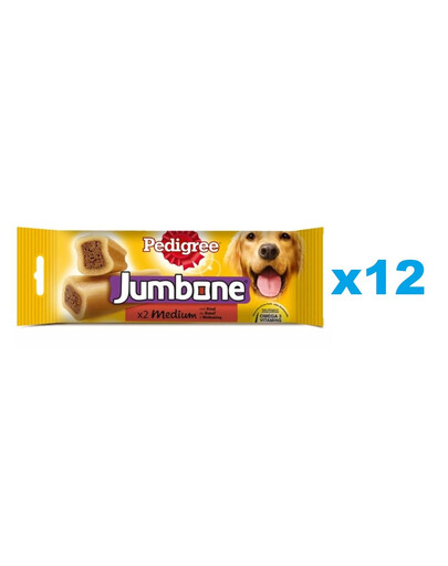 PEDIGREE Jumbone pochoutka s příchutí hovězího a drůbežího masa pro psy středních plemen 12x180 g