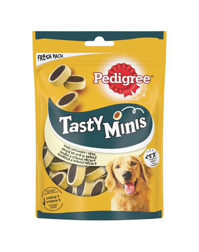 PEDIGREE Tasty Minis sýrová a hovězí příchuť 6 x 140 g