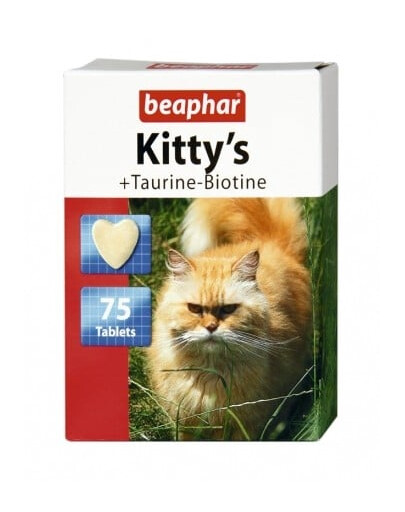 BEAPHAR Kitty`S taurine-biotine 75 ks Doplňkové krmivo pro dospělé kočky
