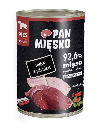 PAN MIĘSKO krmivo pro psy s krůtou a jelenem 400 g