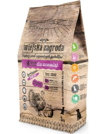 WIEJSKA ZAGRODA Puppy Krůtí & jablko 2 kg granule pro štěňata