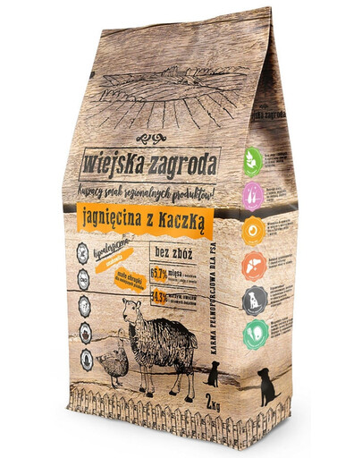 WIEJSKA ZAGRODA Dog Jehněčí a Kachna 2 kg granule pro malé a střední rasy