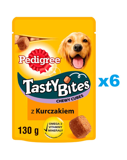 PEDIGREE Tasty Bites Chewy Cubes psí pamlsek s kuřecím masem 6x130 g