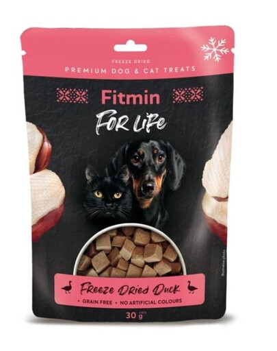 FITMIN For Life Freeze sušená kachna 30 g mrazem sušená kachní pochoutka pro psy a kočky