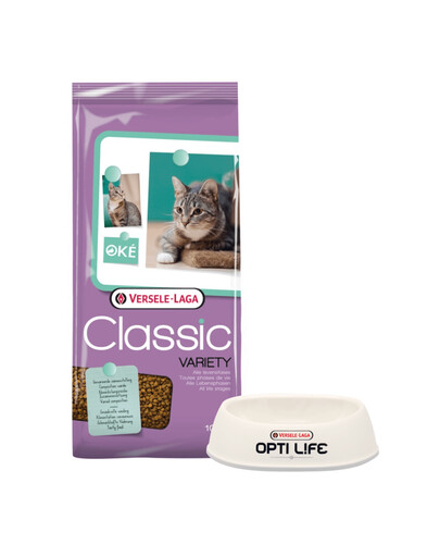 VERSELE-LAGA Krmivo pro kočky Classic cat variety 10 kg + plastová miska pro kočky ZDARMA