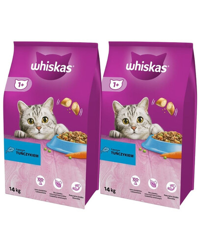 WHISKAS granule s tuňákem pro dospělé kočky 2 x 14 kg